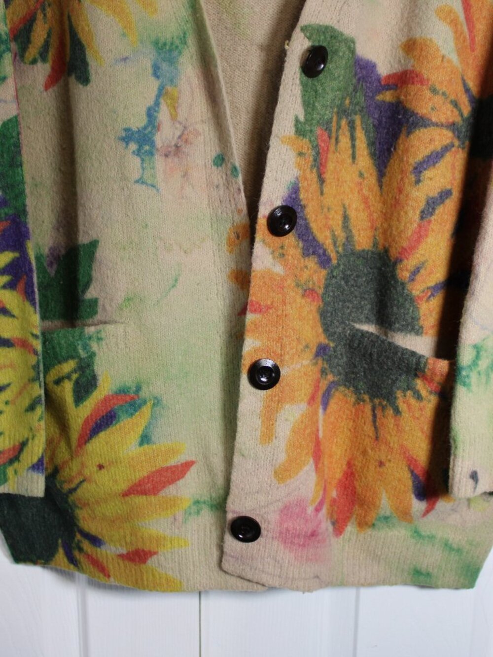 Boutique Inspired Cottagecore Cotten/Linen Sunflower Cardigan - Picture 4 of 15
